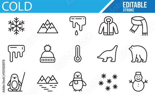 Vector Snow, Ice, and Winter Sports Icons
