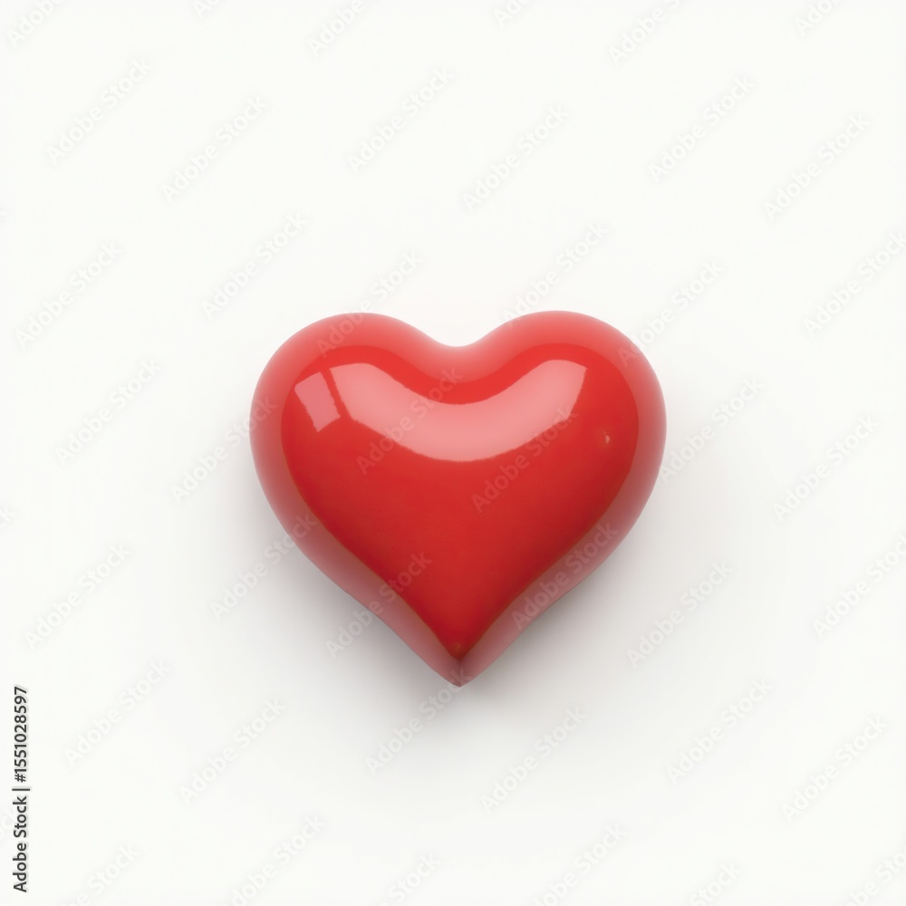 Red heart on white background. Red heart on white background.
