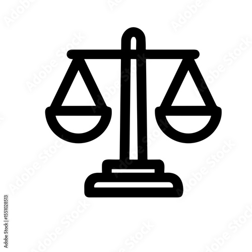 Simple Outline Justice Scale Legal Symbol Law Concept Icon