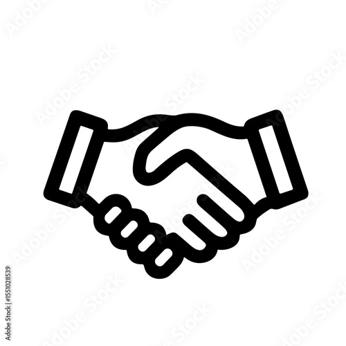 Simple Outline Handshake Agreement Deal Business Minimalist Line Icon Symbol