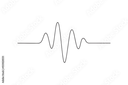 Sound Frequency Wave continuous one line drawing minimalism design