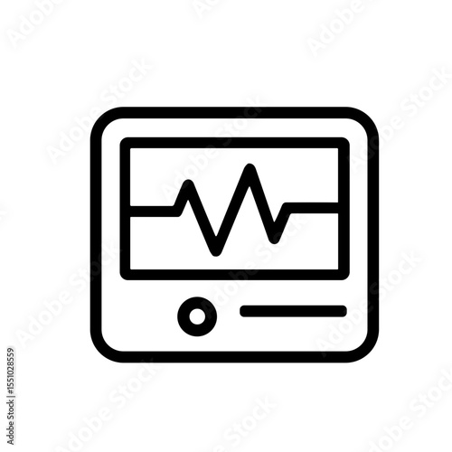 Simple Line Style Monitor Heartbeat Diagnostic Machine Display Icon