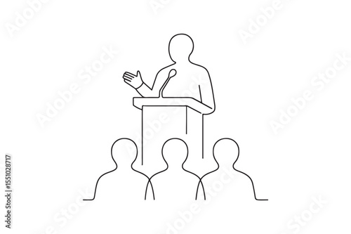 Speaker at Conference continuous one line drawing minimalism design