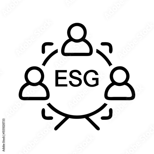 ESG concept with people icons representing stakeholders or community
