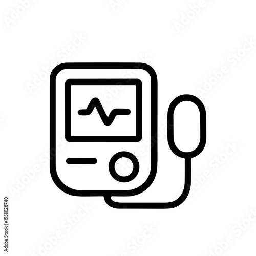 Simple Outline Blood Pressure Monitor Medical Device Line Icon