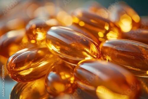Close-up of a person taking multivitamin capsules as part of a daily health routine, Generative AI