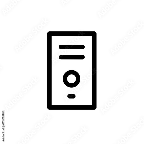 Simple Outline Server Tower Minimalist Line Style Computer Technology Icon