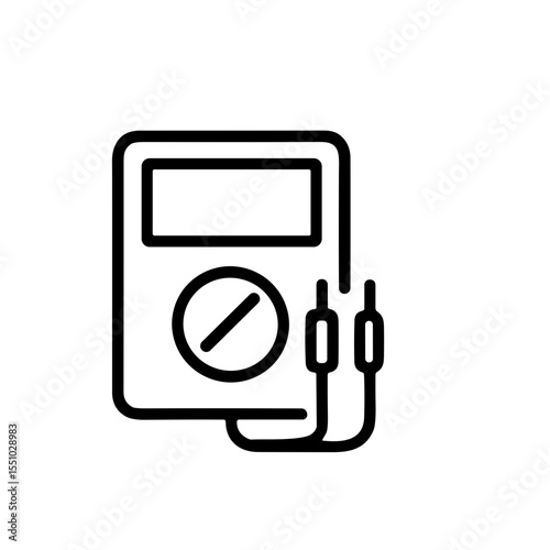 Simple Outline Electronic Multimeter Tool Equipment for Electrical Engineering Icon
