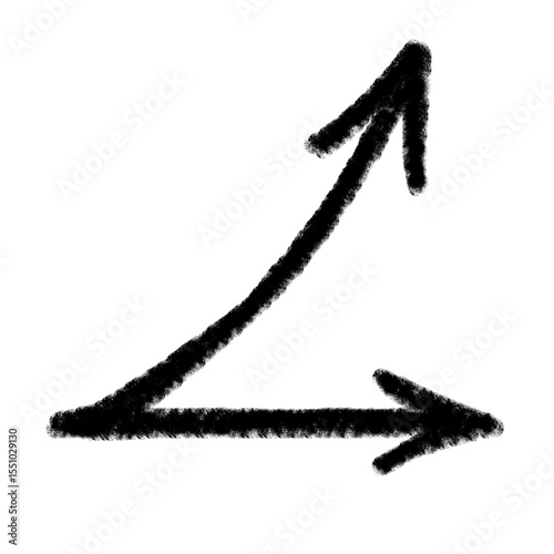 Arrow grunge vector icon. Arrow grunge doodle line. Arrow chalk vector, curve wave.