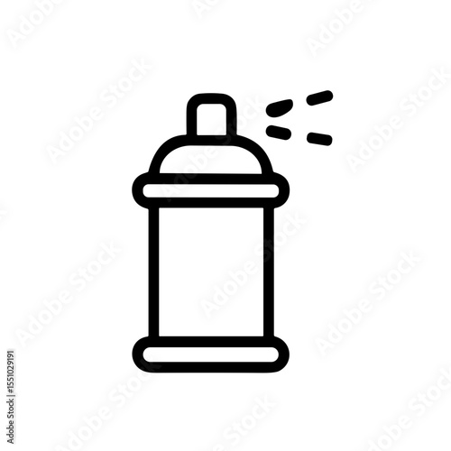 Simple Outline Style Spray Paint Can Isolated Line Art Illustration