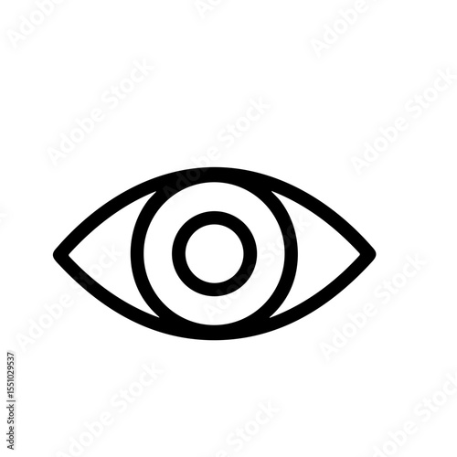 Simple Line Style Eye Sight Vision Healthcare Organ Icon