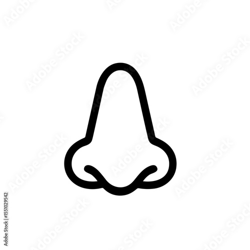 Simple Line Drawing Nose Medical Organ Human Body Anatomy Icon