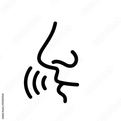 Minimalist Line Art Nose Talking Speaking Expression Icon Illustration