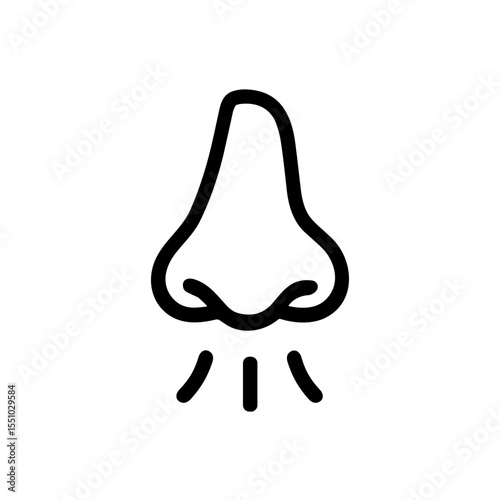 Simple Line Art Nose Smell Scent Sense Organ Medical Icon