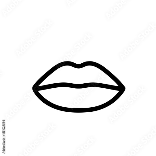 Minimalist Outline Lip Shape Facial Feature Body Part Line Art