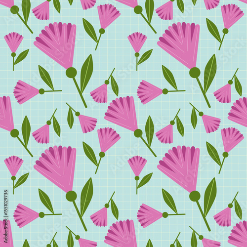 seamless pattern with sweet pink flowers perfect for autumn Thema 