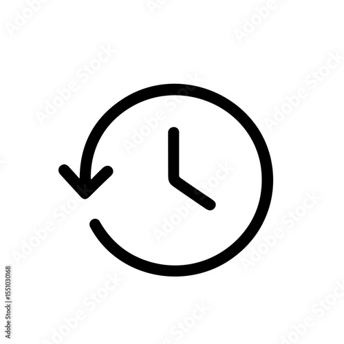 Simple Thin Line Clock History Sign Shape Icon Design Element