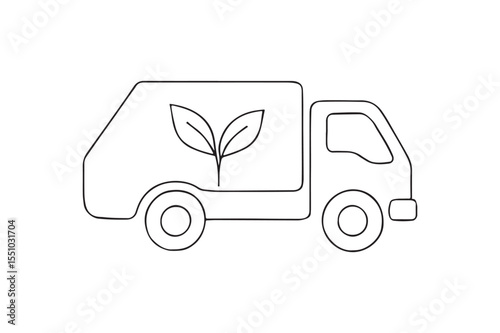 delivery truck with green leaf