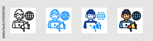 Telemarketing Icon Collection Set Multiple Style