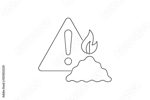 Warning Compost Symbol continuous one line drawing minimalism design