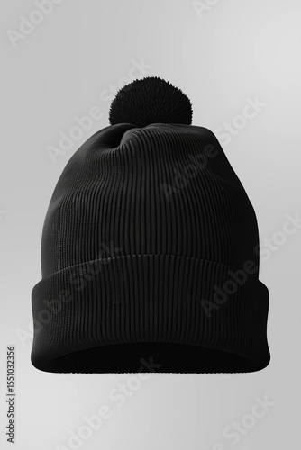 mock up ribbed knit beanie hat