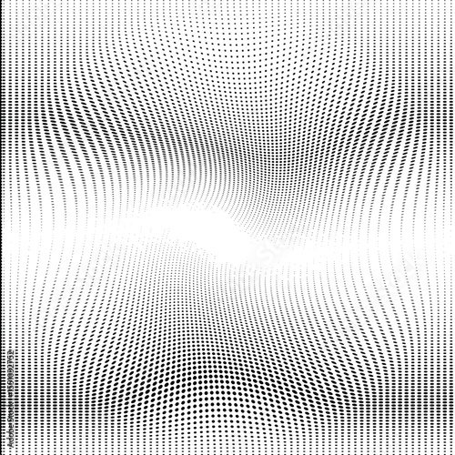 Wavy gradient halftone dots pattern texture background. Vector illustration
