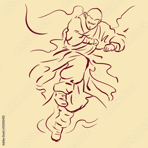 abstract of Kung Fu vector for illustration card decoration