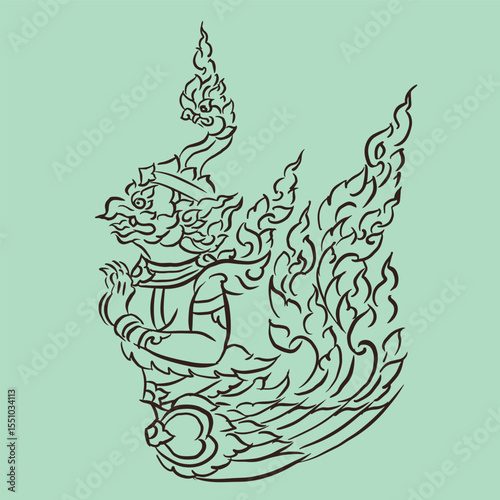 abstract of Garuda vector for illustration card decoration