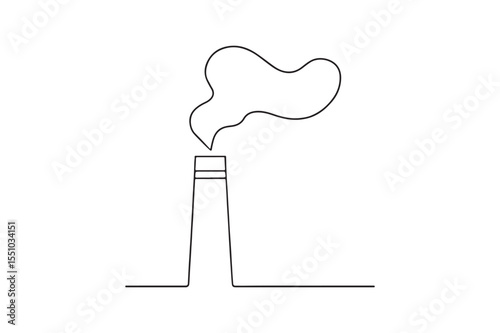 Smoke Stack continuous one line drawing minimalism design