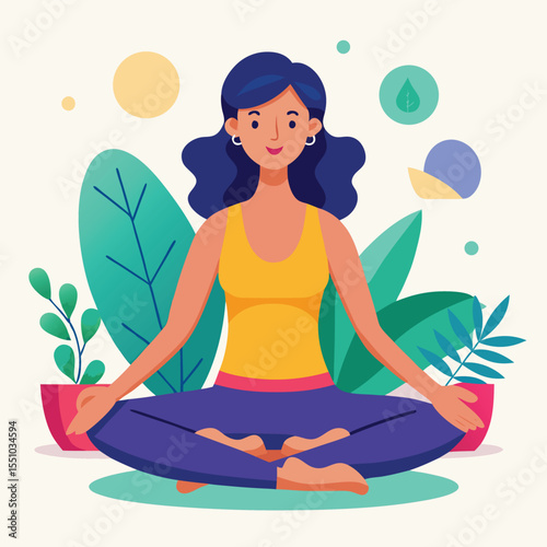 woman doing yoga vector