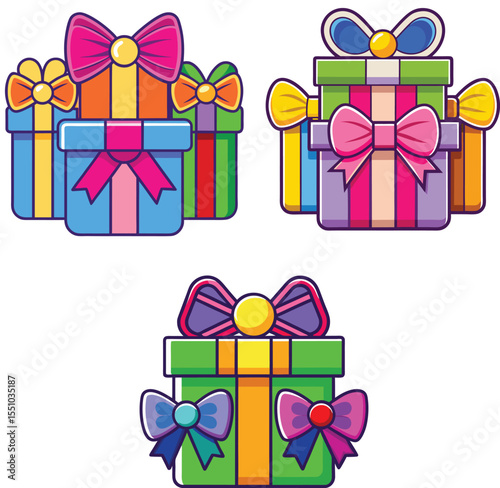 Coloring line art gift box vector 