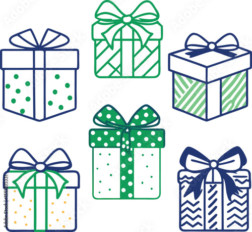 Coloring line art gift box vector 