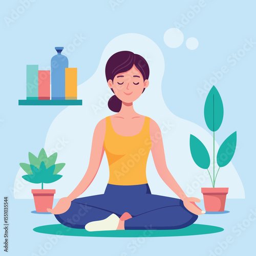 woman doing yoga vector