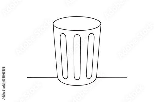 Circular Bin continuous one line drawing minimalism design