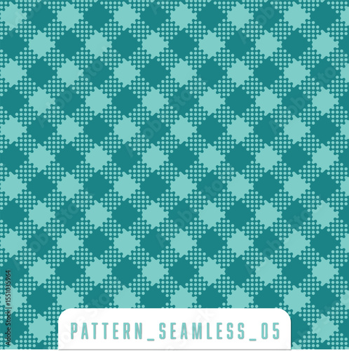 Teal Dot Matrix Seamless Geometric Pattern