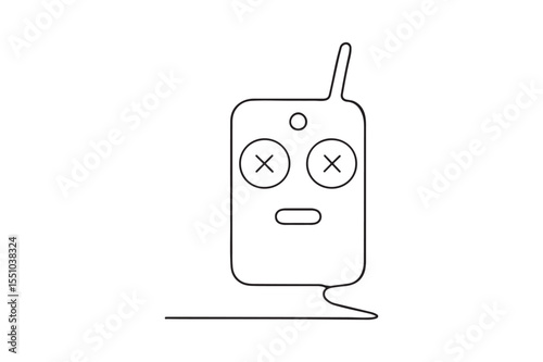 Drone Controller continuous one line drawing minimalism design