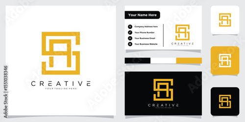 Luxury SA or AS Initial Monogram Text Letter Logo Design
