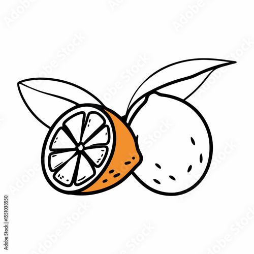 Vibrant Lemon Illustration Zesty Citrus Fruit Clipart