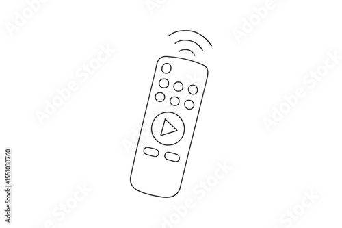 Media Remote continuous one line drawing minimalism design