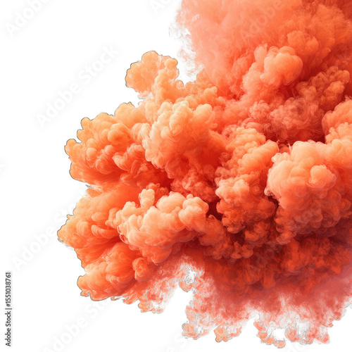 Orange smoke cloud, abstract, vibrant