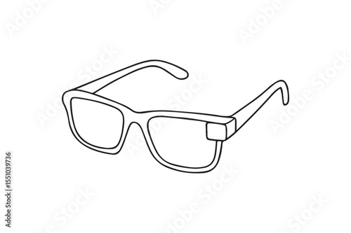 Smart Glasses continuous one line drawing minimalism design