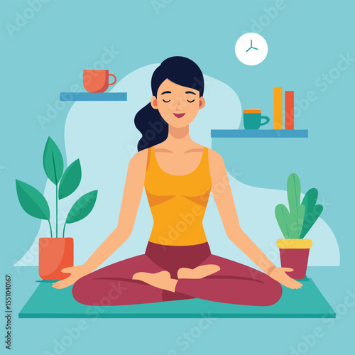woman doing yoga vector