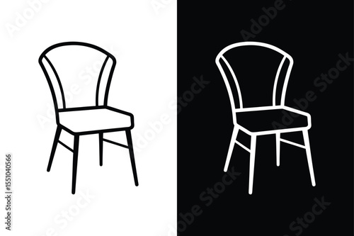 Modern Dining Chair Line Icon. Clean Vector Design for Web and Apps