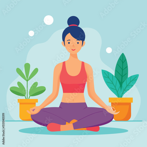 woman doing yoga vector