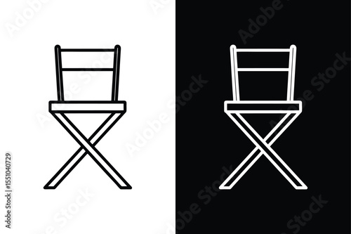 Folding Chair line Icon. Simple Vector Design for Mobile and Web