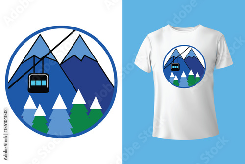 Ski winter sport vintage typography t shirt design with glasses and skier silhouette	
