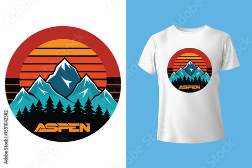 Ski winter sport vintage typography t shirt design with glasses and skier silhouette	
