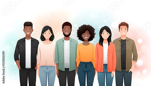Diverse group of smiling people
