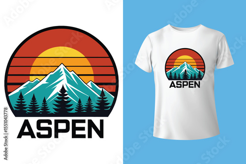Ski winter sport vintage typography t shirt design with glasses and skier silhouette	
