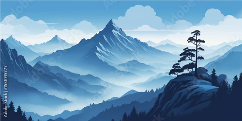 Nepal's Mount Everest: a panoramic Himalayan landscape of snow-capped peaks under a vast sky